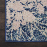 Nourison TRA08 Tranquil Floral Contemporary Navy/Pink Area Rug 2' X 4', 2 ft x 4 ft