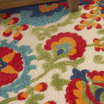 Nourison Aloha Indoor/Outdoor Multicolor 2'8'' x 4' Area-Rug, Easy-Cleaning, Non Shedding, Bed Room, Living Room, Dining Room, Backyard, Deck, Patio (3x4)