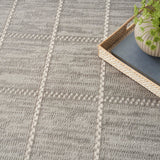 Nourison Serenity Home Geometric Light Grey 5'3" x 7'3" Area Rug, Easy Clean, Non Shedding, Bed Room, Living Room, Dining Room, Backyard, Deck, Patio (5x7)