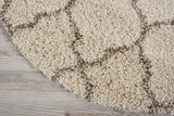 Nourison Amore Bohemian Cream 3'11" x ROUND Area -Rug, Easy -Cleaning, Non Shedding, Bed Room, Living Room, Dining Room, Kitchen (4 Round)