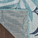 Nourison Garden Oasis Indoor/Outdoor Blue 3' x 5' Area Rug, Easy-Cleaning, Non Shedding, Bed Room, Living Room, Dining Room, Kitchen (3x5)