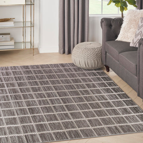 Nourison Serenity Home 3'11" x 5'11" Grey Ivory Modern Indoor Rug
