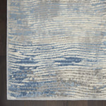 Nourison Solace Modern Abstract Ivory/Grey/Blue 2'3" x 7'3" Area Rug, Easy Cleaning, Non Shedding, Bed Room, Living Room, Dining Room, Kitchen, (7' Runner)