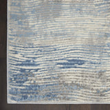 Nourison Solace Modern Abstract Ivory/Grey/Blue 2'3" x 7'3" Area Rug, Easy Cleaning, Non Shedding, Bed Room, Living Room, Dining Room, Kitchen, (7' Runner)