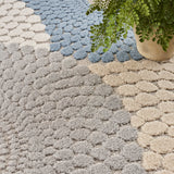 Nourison Aloha 42" x 66" Polypropylene Fabric Rug in Blue/Gray Finish