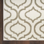 Nourison Jubilant 63x87 Indoor Transitional Fabric Rug in Ivory and Green