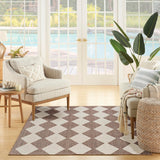 Nourison Positano Indoor/Outdoor Natural 4' x 6' Area Rug, Easy Cleaning, Non Shedding, Bed Room, Living Room, Dining Room, Backyard, Deck, Patio (4x6)
