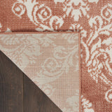 Nourison Elation Floral Brick Ivory 4' x 6' Area -Rug, Easy -Cleaning, Non Shedding, Bed Room, Living Room, Dining Room, Kitchen (4x6)