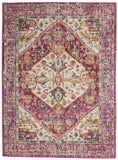 Nourison Passion Bohemian Ivory/Pink 5'3" x 7'3" Area Rug, Easy Clean, Non Shedding, Bed Room, Living Room, Dining Room, Kitchen (5x7)