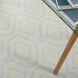 Nourison Jubilant Trellis Ivory/Blue 5'3" x 7'3" Area -Rug, Easy -Cleaning, Non Shedding, Bed Room, Living Room, Dining Room, Kitchen (5x7)