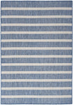 Nourison Positano Indoor/Outdoor Navy Ivory 4' x 6' Area -Rug, Easy -Cleaning, Non Shedding, Bed Room, Living Room, Dining Room, Deck, Backyard, Patio (4x6)