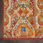 Nourison Allur Non-Shedding Transitional Moroccan Red Multicolor 2'3" x 7'6" Area Rug, (8' Runner)