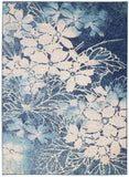 Nourison Tranquil Floral Navy/Pink 5'3" x 7'3" Area -Rug, Easy -Cleaning, Non Shedding, Bed Room, Living Room, Dining Room, Kitchen (5x7)