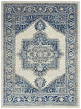 Nourison Traditional Vintage Traditional Ivory Blue 5'3" x 7'3" Area Rug, Easy Cleaning, Non Shedding, Bed Room, Living Room, Dining Room, Kitchen (5x7)