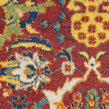 Nourison Allur Traditional Red Multicolor 5'3" x 7'3" Area -Rug, Easy -Cleaning, Non Shedding, Bed Room, Living Room, Dining Room, Kitchen (5x7)