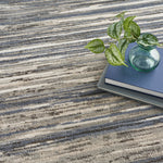 Nourison Serenity Home Abstract Ivory Grey Blue 2'2" x 7'6 Area -Rug, Easy -Cleaning, Non Shedding, Bed Room, Living Room, Dining Room, Backyard, Deck, Patio (2x8)
