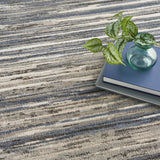 Nourison Serenity Home Abstract Ivory Grey Blue 5'3" x 7'3" Area -rug, Easy -cleaning, Non Shedding, Bed Room, Living Room, Dining Room, Backyard, Deck, Patio (5x7)