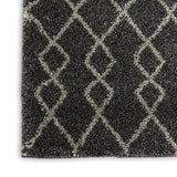 Nourison Geometric Shag Moroccan Charcoal 2'2" x 3'9" Area -Rug, Easy -Cleaning, Non Shedding, Bed Room, Living Room, Dining Room, Kitchen (2x4)