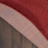 Nourison Essentials Solid Contemporary Brick Red 6' Round Area Rug , 6' X 6'Round
