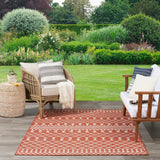 Nourison Positano Indoor/Outdoor Terracotta 4' x 6' Area Rug, Easy-Cleaning, Non Shedding, Bedroom, Living Room, Dining Room, Deck, Backyard, Patio