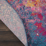 Nourison Passion 5' x Round Multicolor Fabric Modern Area Rug (5' Round)