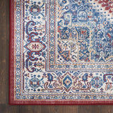 Nourison Vintage Home Bohemian Red Blue 2'2" x 7'6 Area Rug, Easy Clean, Non Shedding, Bed Room, Living Room, Dining Room, Backyard, Deck, Patio (2x8)