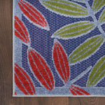 Nourison Aloha Indoor-Outdoor Navy Multicolor 2' x 6' Area Rug, Easy Cleaning, Non Shedding, Bed Room, Living Room, Dining Room, Backyard, Deck, Patio (2x6)