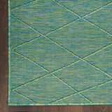 Nourison Practical Solutions Indoor/Outdoor Blue Green 4' x 6' Area -Rug, Easy -Cleaning, Non Shedding, Bed Room, Living Room, Dining Room, Backyard, Deck, Patio (4x6)