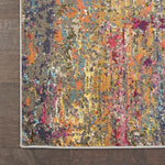Nourison Celestial Multicolor Sunset 2'2" x 7'6" Area Rug, Vintage, Abstract, Easy Cleaning, Non Shedding, Bed Room, Living Room, Dining Room, Kitchen, (8' x Runner)