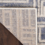 Nourison Serenity Home Geometric Blue Ivory 2'2" x 7'6 Area -Rug, Easy -Cleaning, Non Shedding, Bed Room, Living Room, Dining Room, Backyard, Deck, Patio (2x8)