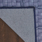 Nourison Washables Geometric Navy Blue 5'2" x 7' Area Rug, Easy Clean, Non Shedding, Bed Room, Living Room, Dining Room, Kitchen (5x7)