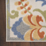 Nourison Aloha Indoor/Outdoor Ivory Blue 2'8" x 4' Area Rug, Easy Cleaning, Non Shedding, Bed Room, Living Room, Dining Room, Backyard, Deck, Patio (3x4)