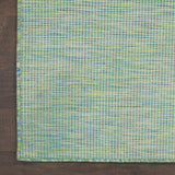 Nourison Positano 8' Runner Blue Green Fabric Modern Area Rug (8' Runner)