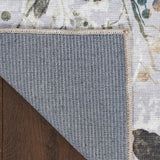 Nourison Washables Floral Grey Multicolor 2'2" x 8' Area -Rug, Easy -Cleaning, Non Shedding, Bed Room, Living Room, Dining Room, Kitchen (2x8)