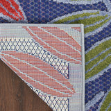 Nourison Aloha Indoor-Outdoor Navy Multicolor 2' x 6' Area Rug, Easy Cleaning, Non Shedding, Bed Room, Living Room, Dining Room, Backyard, Deck, Patio (2x6)