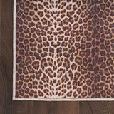 Nourison Washables 26x120 Indoor Polyester & Cotton Rug in Leopard Brown