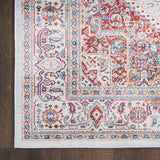 Nourison Vintage Home Vintage Ivory Red 5' x 7' Area -Rug, Easy -Cleaning, Non Shedding, Bed Room, Living Room, Dining Room, Backyard, Deck, Patio (5x7)