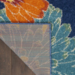 Nourison Allur Navy Multicolor 4' x 6' Area Rug, Modern, Floral, Bed Room, Living Room, Dining Room, Kitchen, Easy Cleaning, Non Shedding