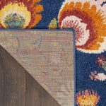 Nourison Allur Floral Navy Multicolor 5'3" x 7'3" Area -Rug, Easy -Cleaning, Non Shedding, Bed Room, Living Room, Dining Room, Kitchen (5x7)