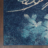 Nourison TRA08 Tranquil Floral Contemporary Navy/Pink Area Rug 4' X 6', 4 ft x 6 ft