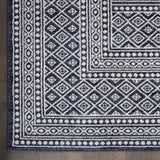 Nourison Royal Moroccan Distressed Bohemian Navy/Grey 2'2" x 3'9" Area Rug (2'x4'), NAVGY