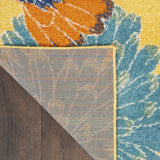 Nourison Allur Yellow Multicolor 5'3" x 7'3" Area Rug, Modern, Floral, Bed Room, Living Room, Dining Room, Kitchen, Easy Cleaning, Non Shedding, (5' x 7')
