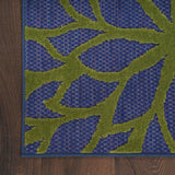 Nourison Aloha Indoor-Outdoor Navy Multicolor 2'8" x 4' Area Rug, Easy Cleaning, Non Shedding, Bed Room, Living Room, Dining Room, Backyard, Deck, Patio (3x4)