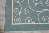 Nourison Home & Garden Indoor-Outdoor Light Blue 4'3" x 6'3" Area Rug, Easy Clean, Non Shedding, Bed Room, Living Room, Dining Room, Kitchen (4x6)