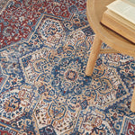 Nourison Vintage Home Bohemian Red Blue 3'9" x 5'9" Area Rug, Easy Clean, Non Shedding, Bed Room, Living Room, Dining Room, Backyard, Deck, Patio (4x6)