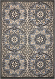 Nourison Caribbean Transitional Ivory/Charcoal 2'3" x 7'6" Area -Rug, Easy -Cleaning, Non Shedding, Bed Room, Living Room, Dining Room, Kitchen (2x7)