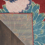 Nourison Allur Red Multicolor 5'3" x 7'3" Area Rug, Modern, Floral, Bed Room, Living Room, Dining Room, Kitchen, Easy Cleaning, Non Shedding, (5' x 7')