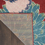 Nourison Allur Red Multicolor 5'3" x 7'3" Area Rug, Modern, Floral, Bed Room, Living Room, Dining Room, Kitchen, Easy Cleaning, Non Shedding, (5' x 7')