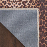 Nourison Washables 26x120 Indoor Polyester & Cotton Rug in Leopard Brown