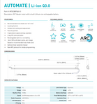 Automate ARC Li-ion Rechargeable Powered Tubular Motor Q3.0 45mm #MTDCBRFQ45-3